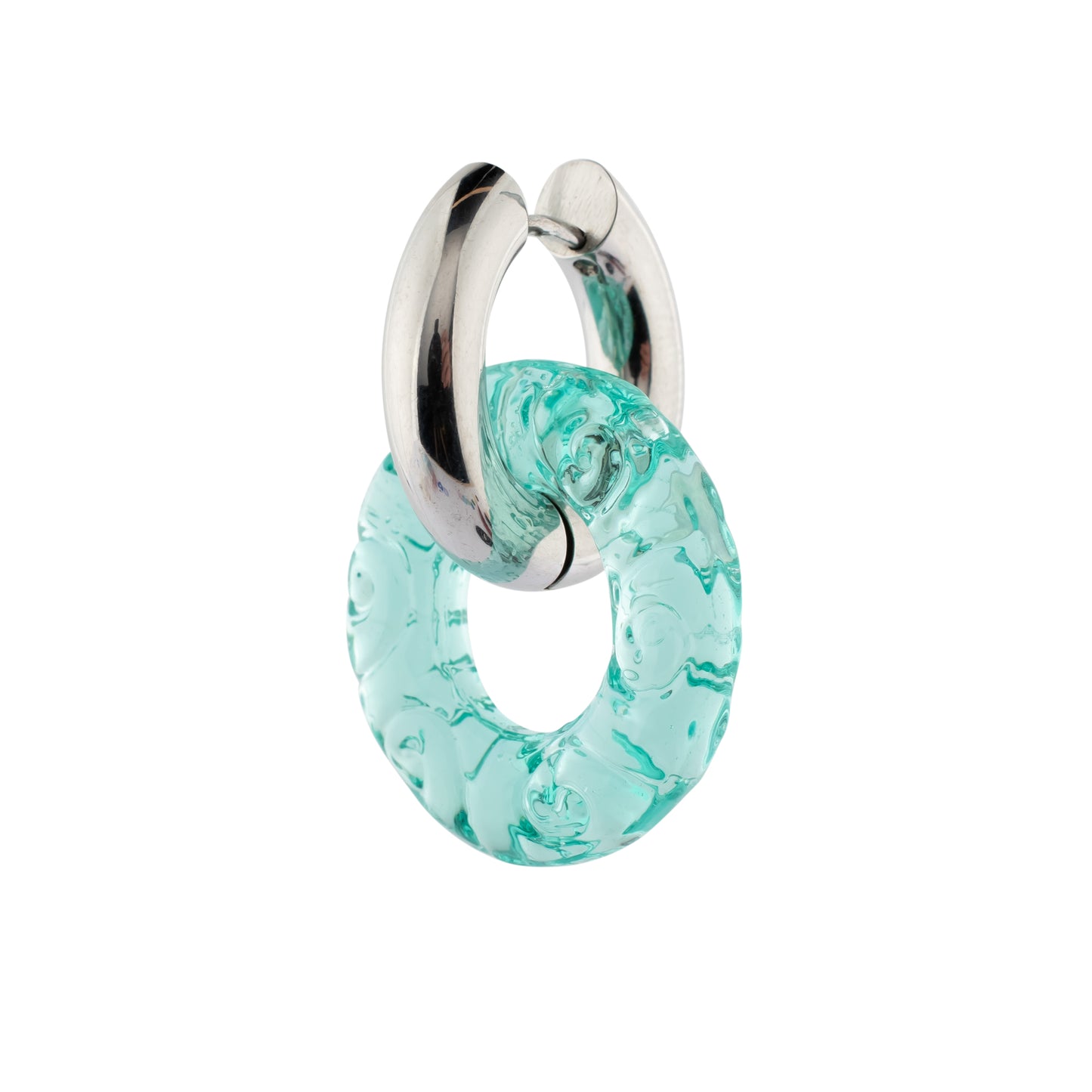 Glass donut single hoop ørering