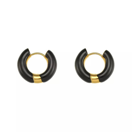 Chunky Hoop (black) Øreringe